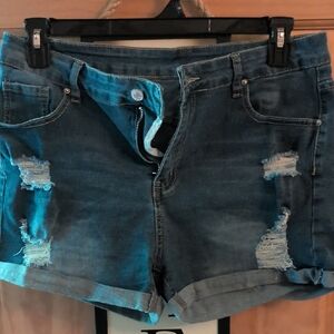 Distressed Denim Women Shorts